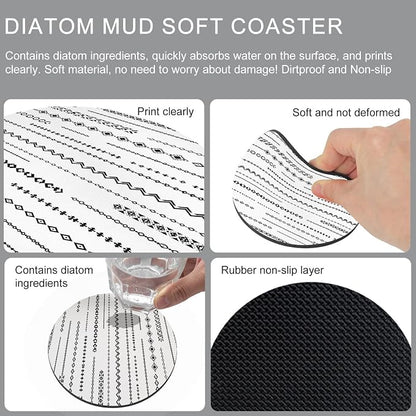 Modern Abstract Coasters Set of 6, Absorbent Coasters - Image 9