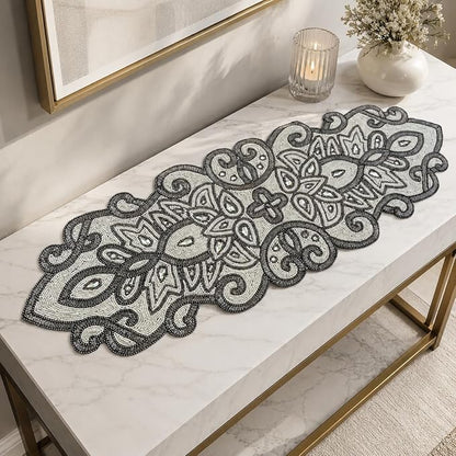Handmade Beaded Table Runner 13 x 36 Inch - Image 4