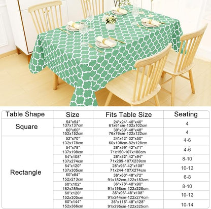 Smiry Rectangle Table Cloth, Waterproof Vinyl Tablecloth with Flannel Backing for Rectangle Tables, Wipeable Spillproof Plastic Tablecloths for Dining, Camping and Indoor (60"x102", Sage Green)