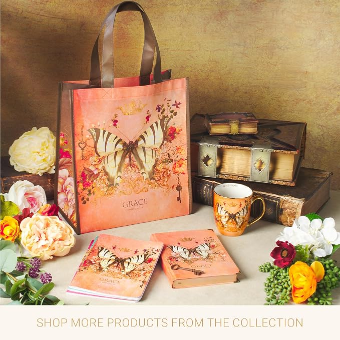 Christian Art Gifts Orange Butterfly Ceramic Coffee Mug - Image 7