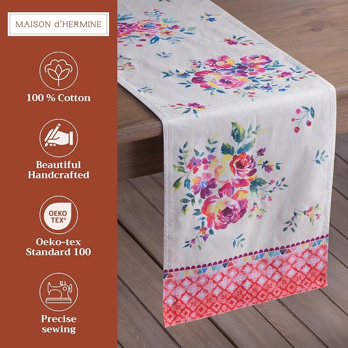 Maison d' Hermine Table Runner 100% Cotton 14.50" x 72" | Table Runners 72 - Image 2