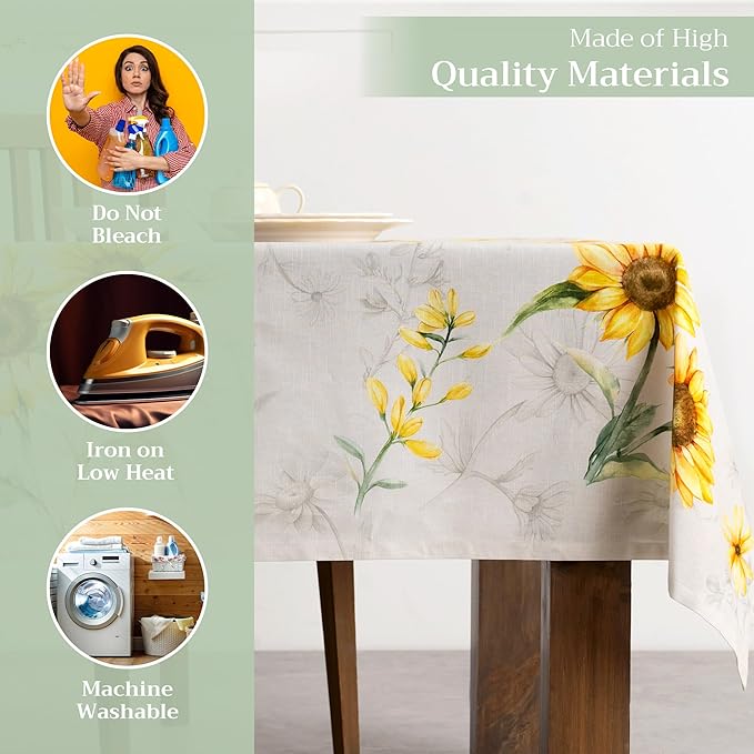 Maison d' Hermine Table Cloth Rectangle Table 100% Cotton 70 x 90 Inches Tablecloth Reusable Decorative for Dining Room Farmhouse Home Valentines Day Decorations Spring Summer - Candice