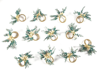 Green Gold Beaded Napkin Ring - Image 3