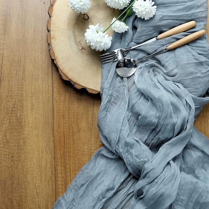 Efavormart 10ft Dusty Blue Cheesecloth Table Runner - Image 6