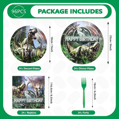 96Pcs Dinosaur Birthday Party Decorations - Image 2