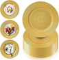 100 Pcs Gold Charger Plates Bulk, 13" Reusable Reef Serving Gold Chargers for Dinner Plates , Round Plastic Shiny Decorative Charger Plate for Wedding, Catering, Parties, Restaurant, Home Dinner Use