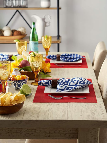 DII PVC Tabletop Collection Woven Indoor/Outdoor, Placemat Set, Tango Red - Image 5