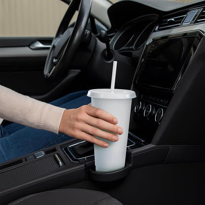 24 oz Plastic Cups With Lids and Straws, Sturdy & Food-Safe Iced Coffee Cups - Image 6