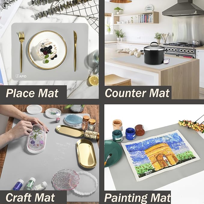 Extra Large Silicone Mat Kitchen Counter Heat Resistant Table Mat 36" x 24" | - Image 6