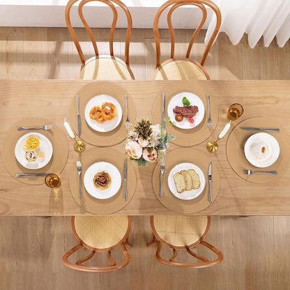 SHACOS Round Placemats Set of 8 Washable 15 inch Round Placemat Cotton - Image 2