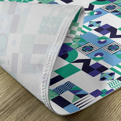 Ambesonne Mid Century Place Mats Set of 4, Geometric Modern Art Design in The Sixties Pop Art Shapes Pattern, Washable Fabric Placemats for Dining Table, Standard Size, Green Black