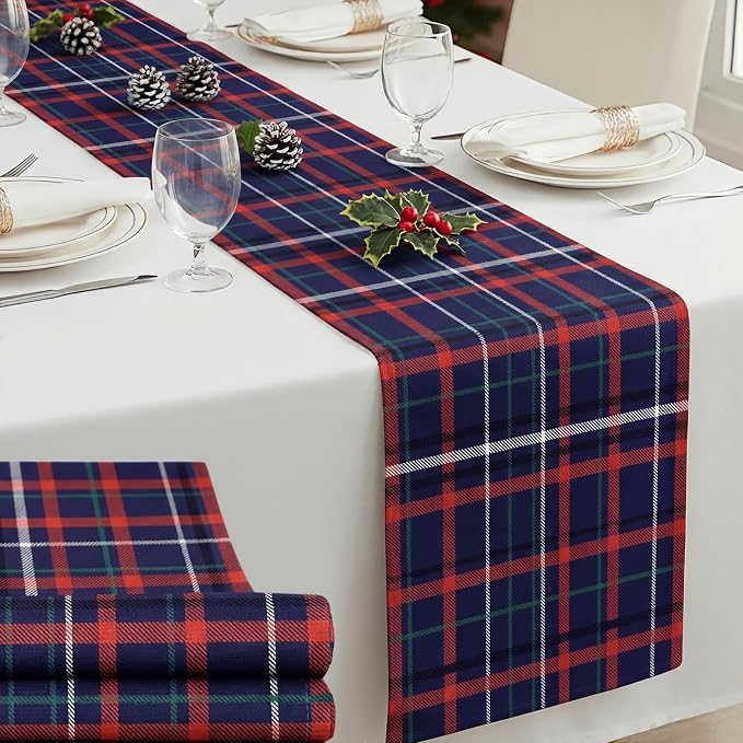 Gilprop 6 Pcs 72 x 13'' Tartan Plaid Babyshower Table Runner Vintage Birthday by Gilprop
