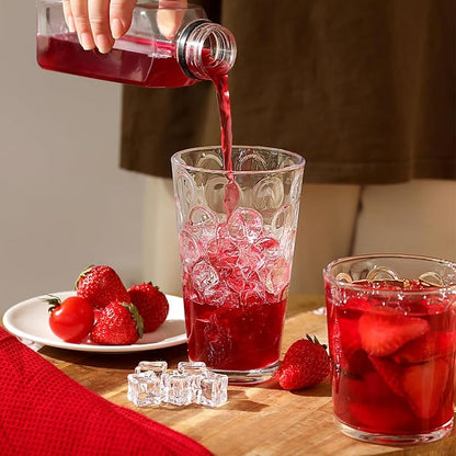 Moretoes Circle Drinking Glasses Set of 12, 16 Oz Highball Tumblers &12 Oz Rock - Image 5