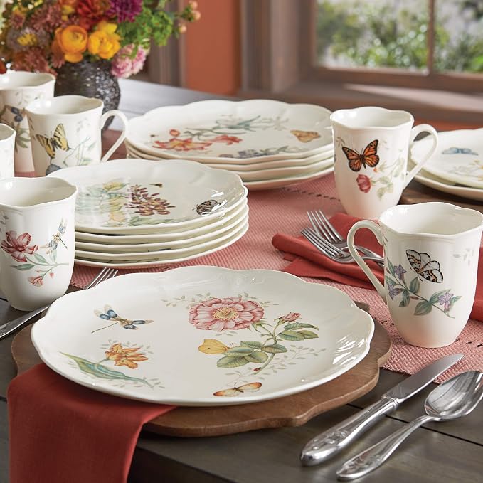 Lenox Butterfly Meadow Porcelain 18-Piece Dinnerware Set - Image 29