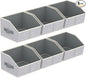 Storage Bins for Shelves - Small Trapezoid Closet Shelf Organizer, Fabric Organization Bins with Handles, Storage Baskets for Clothes, Towel, Purse, 6 Pack, Light Gray