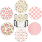 Drink Coasters,6 Pcs Shabby Chic Flower Coffee Cup Mat with Storage Holder, Durable Ceramic Coaster Set for Hot & Cold Beverages
