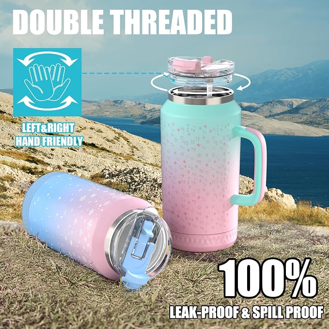 Hydraful 64 oz Tumbler with Handle and Straw - Image 5