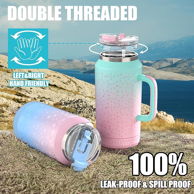 Hydraful 64 oz Tumbler with Handle and Straw - Image 5