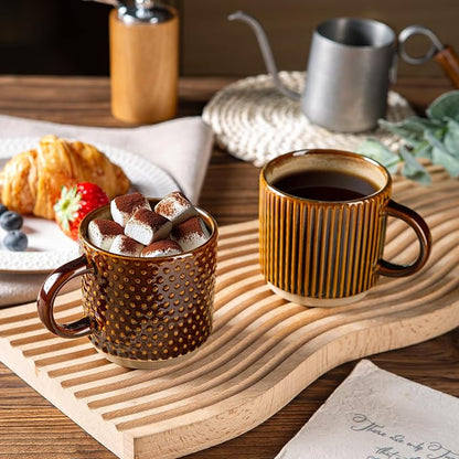 GBhome 6 OZ Stackable Coffee Mugs Set of 4, Ceramic Coffee Cups Set | 4 - Image 6