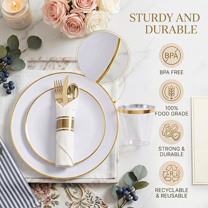 KIRE 175PCS Gold Plates Disposable - Image 3