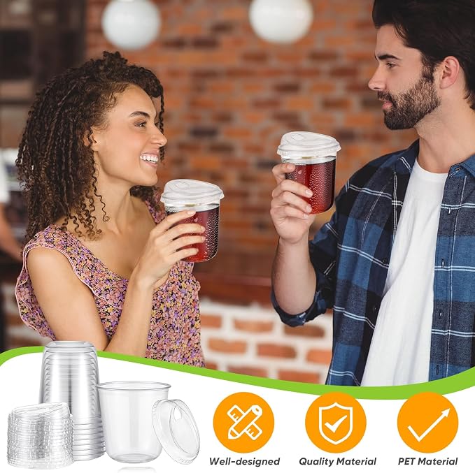 Ziliny 50 Sets Clear Plastic Coffee Cups - Image 6