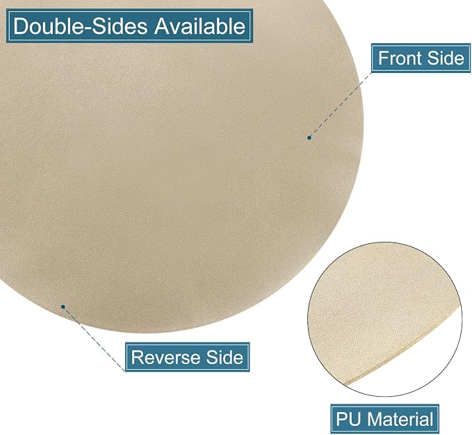 uxcell Round Faux Leather Coasters 4 Inch, Drink Coasters Suit - Image 3