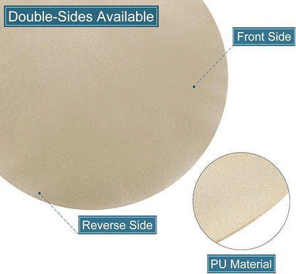 uxcell Round Faux Leather Coasters 4 Inch, Drink Coasters Suit - Image 3