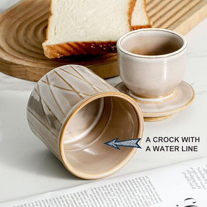 HVH Ceramic Butter Crock with Water Line, French Butter Dish with Lid - Image 5