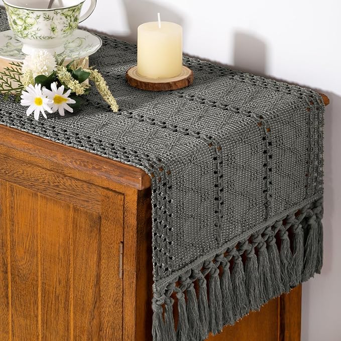 Boho Table Runner Summer Farmhouse Rustic Dining Dresser Scarf Home Decor | by Socomi