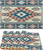 Ethnic Aztec Placemat Set, Vintage Bohemian Rustic Farmhouse Blue Red Mystic Native Tribal Geometric Totem Pattern Home Decor Linen Table Mats for Dining Room Kitchen Party (17x12in) x4P