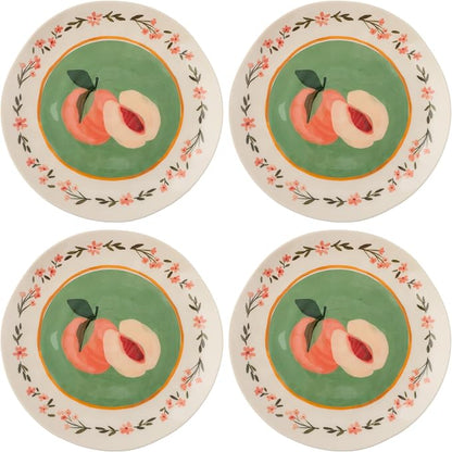 Karma, 8.75 inches Melamine Salad Plates Set of 4, Reusable Dishwasher Safe by KarmaGifts