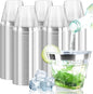 9oz Clear Plastic Cups with Silver Rimmed Sturdy & Food Safe Disposable Wine by ByvivaceDisposables