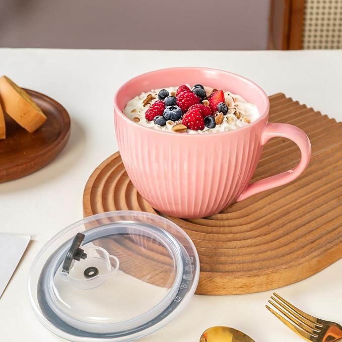 24oz Soup Mug with Handle & Lid, Microwave Soup Bowl/Cup, Ice Cream and - Image 7