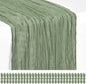 Showgeous 30 Pack Sage Green Cheesecloth Table Runner, 17 x 108 Inches | Boho by Showgeous