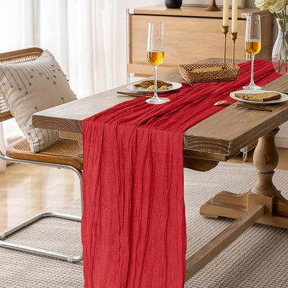 1 Pack Cheesecloth Table Runner 10Ft Christmas Gauze Boho Table Runners - Image 3