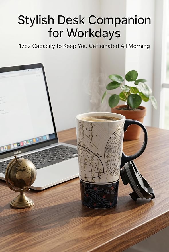 Topadorn 17oz Ceramic Travel Coffee Mug - Image 3