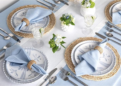 Solino Home Linen White Table Runner 48 Inches - Classic Hemstitch, 100% Pure Linen Coffee Table Runner 14 x 48 Inch Ideal for Dresser Tables - Winter, Valentines, Spring, Easter