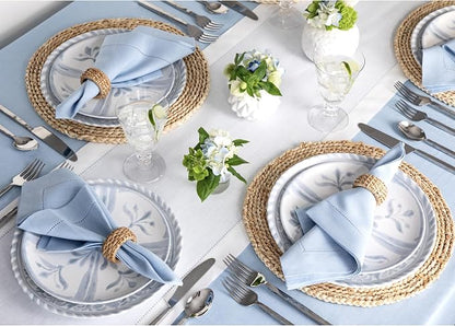 Solino Home 100% Linen Table Runner White, Classic Hemstitch 14 x 108 in | - Image 3