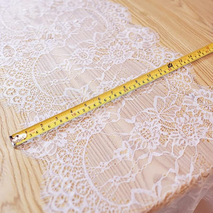 10 Pcs White Lace Table Runner 14 x 120 Inch Vintage Rustic Table Runner - Image 7