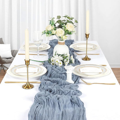 10 Pack 17 x 108 Inch Dusty Blue Table Runner Cheesecloth | Gauze Cheese Cloth - Image 3