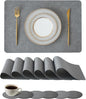 Leetaltree Reversible Faux Leather Placemats and Coasters Set of 12, 12x17 Inch by Leetaltree-ArtatEveryTable