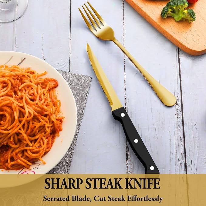 72 Pcs Gold Silverware Set - Image 5