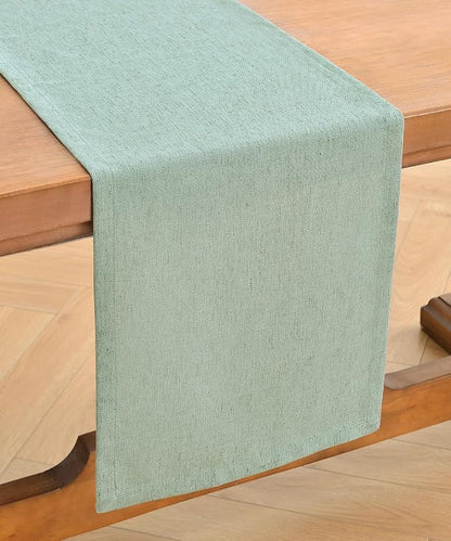 Wracra Linen Table Runner, Light Green Table Runners 48 Inches Long | Rich - Image 7