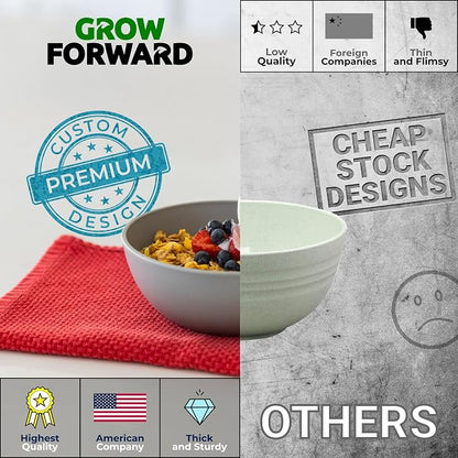 Grow Forward Premium Wheat Straw Bowls Set of 8 - Image 4
