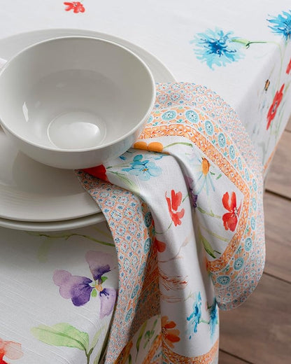 Maison d' Hermine Cloth Napkins Set of 4 100% Cotton Everyday Reusable Square Napkins Cloth Washable Dinner Party Wedding Restaurant Valentines Day Decorations Spring/Summer(Summer Whisper, 20" x 20")