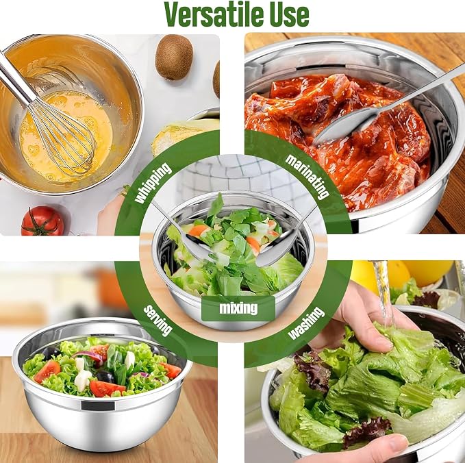 ShineMe Stainless Steel Salad Bowl - Image 5