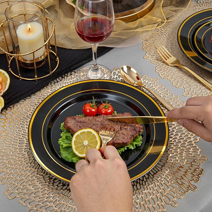 175PCS Black and Gold Plates - Image 8