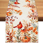 Fall Cardinal Wildflower Table Runner Pumpkin Burlap Table Runners, Rustic by BEAUTYROMANCEFORYOURLIFE