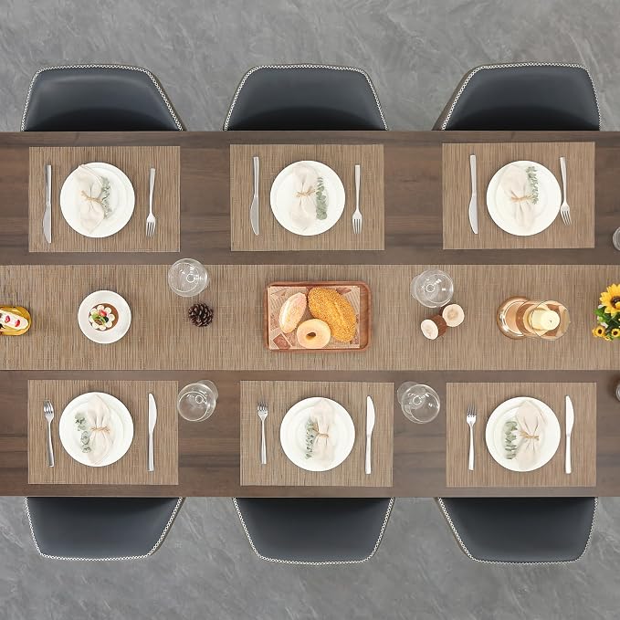 Myir JUN Light Brown Table Runner Home Decor Dining Table Runners | Vinyl Table - Image 9