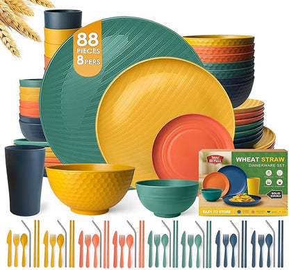 Teivio 88-Piece Plates and Bowls Sets by Teivio